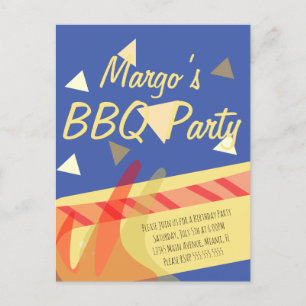 Invitation pour une fête d'anniversaire BBQ avec h