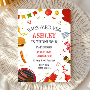 Invitation pour une fête d'anniversaire BBQ dans l