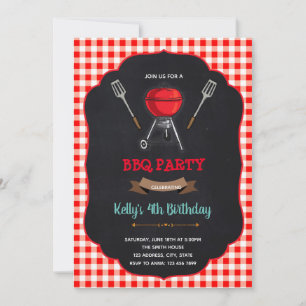 Invitation pour une fête d'anniversaire BBQ pique-