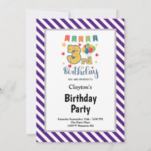 Invitation pour une fête d'anniversaire de 3 ans e
