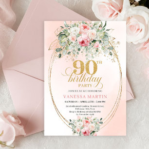 Invitation pour une fête d'anniversaire de 90 ans 
