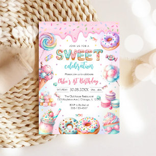 Invitation pour une fête d'anniversaire de bonbons