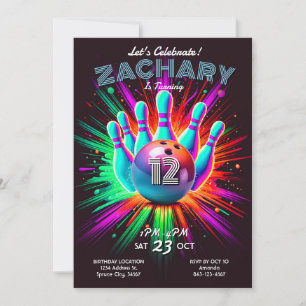 Invitation pour une fête d'anniversaire de bowling