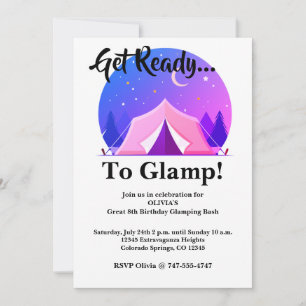 Invitation pour une fête d'anniversaire de camping