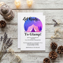 Invitation pour une fête d'anniversaire de camping