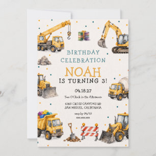 Invitation pour une fête d'anniversaire de constru