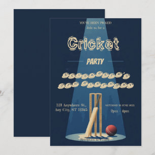 Invitation pour une fête d'anniversaire de cricket