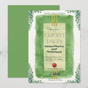 Invitation pour une fête d'anniversaire de cricket
