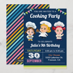 Invitation pour une fête d'anniversaire de cuisine