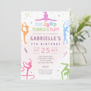 Invitation pour une fête d'anniversaire de gymnast