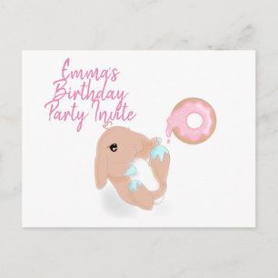 Invitation pour une fête d'anniversaire de lapin d