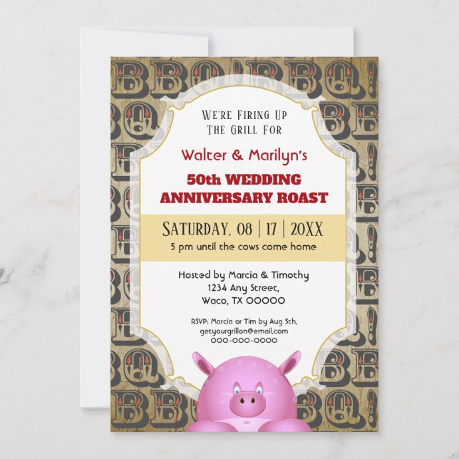 Invitation pour une fête d'anniversaire de mariage (Devant)