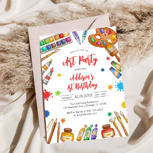 Invitation pour une fête d'anniversaire de peintur