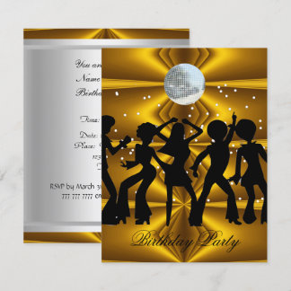Invitation pour une fête d'anniversaire disco avec