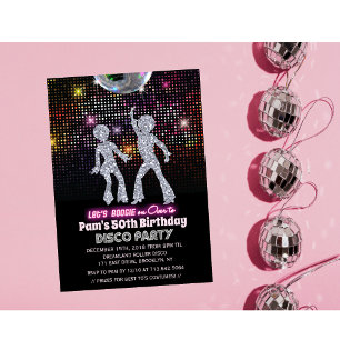 Invitation pour une fête d'anniversaire disco tout