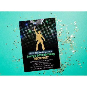 Invitation pour une fête d'anniversaire disco tout