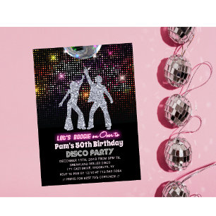 Invitation pour une fête d'anniversaire disco tout