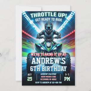 Invitation pour une fête d'anniversaire en quad AT