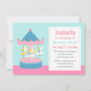 Invitation pour une fête d'anniversaire Manège / C