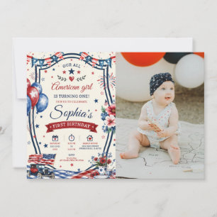 Invitation pour une fête d'anniversaire patriotiqu