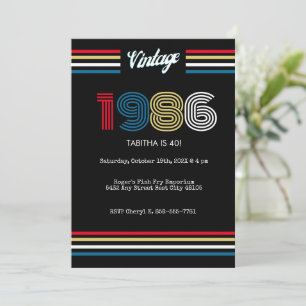 Invitation pour une fête d'anniversaire rétro 40 a