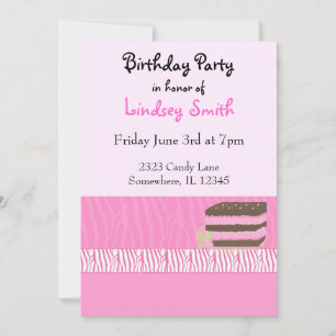 Invitation pour une fête d'anniversaire rose