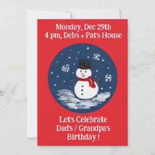 Invitation pour une fête d'anniversaire rouge de b