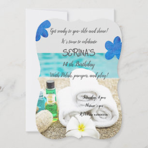 invitation pour une fête d'anniversaire spa pour f