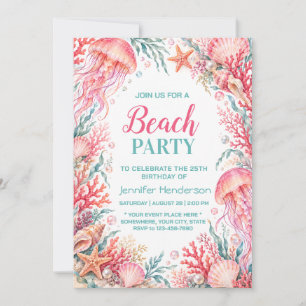 Invitation pour une fête d'anniversaire sur la pla