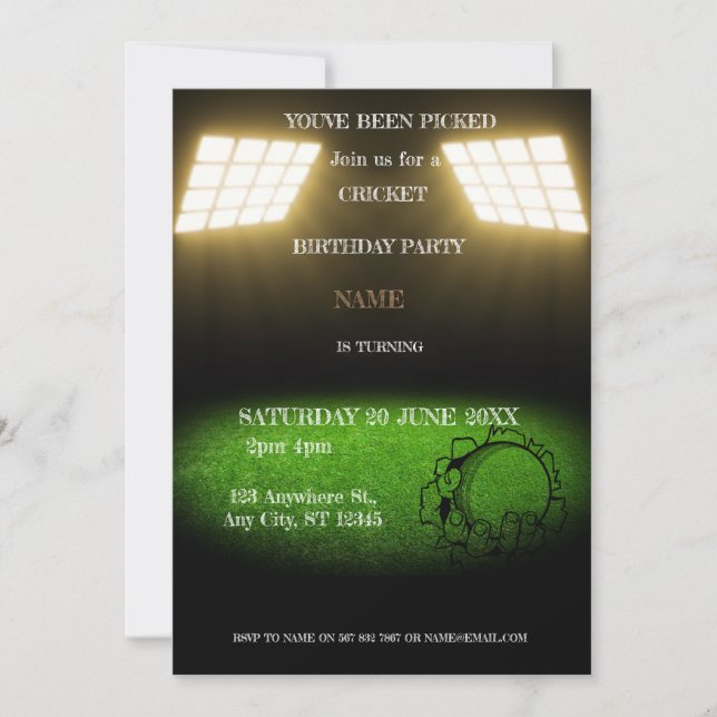 Invitation pour une fête d'anniversaire sur le thè (Devant)