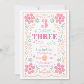 Invitation pour une fête d'anniversaire Three-esta