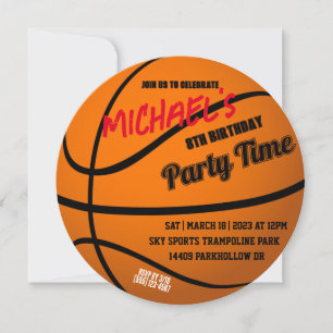 Invitation pour une fête de basketball ronde