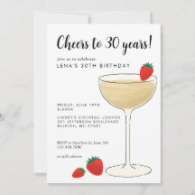 Invitation pour une fête de cocktail d'anniversair