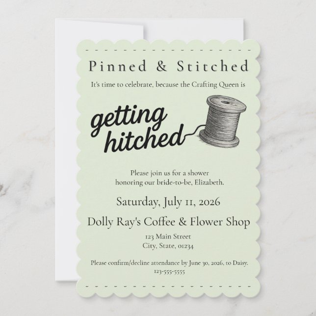 Invitation pour une fête de couture "Getting Hitch (Devant)