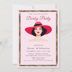 Invitation pour une fête de derby de chapeaux