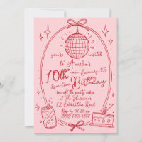 Invitation pour une fête de fille pour ses 10 ans,