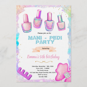 Invitation pour une fête de manucure pédicure spa