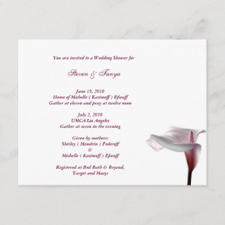 Invitation pour une fête de mariage avec un lys ca