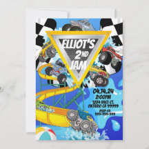 Invitation pour une fête de monstres camions au ba