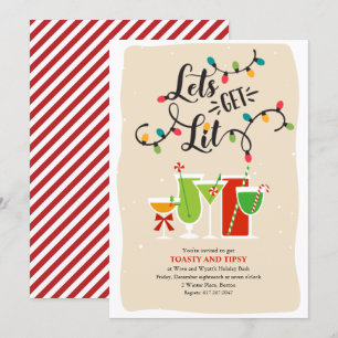 Invitation pour une fête de Noël 'Allumons les lum
