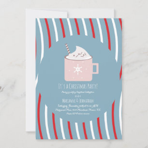 Invitation pour une fête de Noël avec chocolat cha