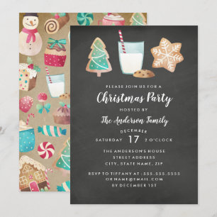 Invitation pour une fête de Noël avec des biscuits