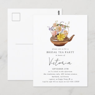 Invitation pour une fête de thé de mariage avec th