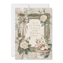 Invitation pour une fête de thé florale First Bloo