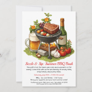 Invitation pour une fête d'été BBQ & Bière