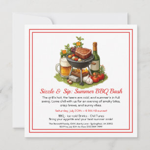 Invitation pour une fête d'été BBQ & Bière 
