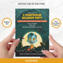 Invitation pour une fête d'Halloween avec un joli 