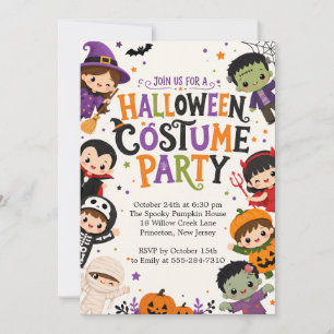 Invitation pour une fête d'Halloween costumée pour