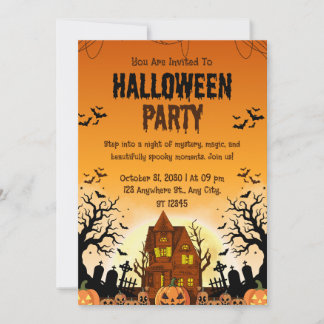 Invitation pour une fête d'Halloween de découpage