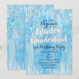 Invitation pour une fête hivernale sur glace bleue